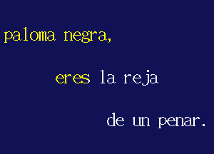 paloma negra,

eres 1a reja

de un penar.