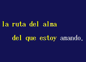 la ruta del alma

del que estoy amando.