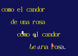 como el candor

de una rosa

Cdmo ql candor

beluna Fosa.