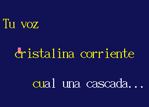 Tu voz

rista1ina corriente

cual una cascada...