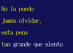 N0 1a puedo
jamas olvidar,

esta pena

tan grande que siento