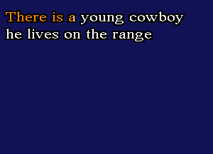 There is a young cowboy
he lives on the range