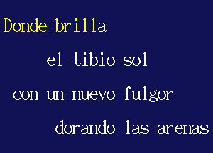 Donde brilla

e1 tibio sol

con un nuevo fulgor

dorando las arenas