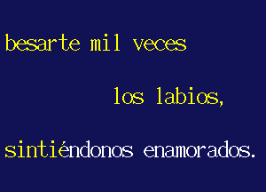 besarte mil veces

los labios,

sinti ndonos enamorados.