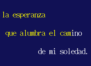 la esperanza

que alumbra el camino

de mi soledad.