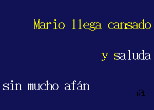 Mario llega cansado

y saluda

sin mucho afan