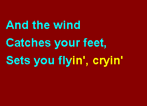 And the wind
Catches your feet,

Sets you flyin', cryin'