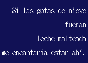 Si las gotas de nieve

fueran
leche malteada

me encantaria estar ahi.