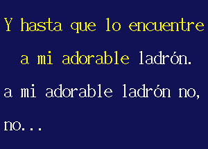 Y hasta que lo encuentre
a mi adorable ladrc'm.
a mi adorable ladrc'm I10,

I10...