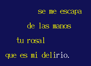 se me escapa
de las manos

tu rosal

que es mi delirio.