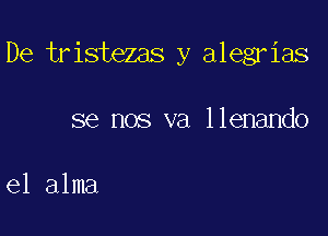 De tristezas y alegrias

se nos va llenando

el alma