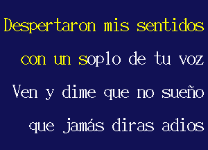 Despertaron mis sentidos
con un soplo de tu VOZ
Ven y dime que no sue o

que jamas diras adios