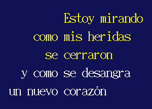 Estoy mirando
como mis heridas

se cerraron
y como se desangra
un nuevo corazbn