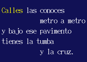 Calles las conoces
metro a meiro

y bajo ese pavimento
tienes 1a tumba
y la cruz.