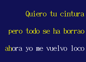 Quiero tu Cintura

pero todo se ha borrao

ahora yo me vuelvo loco