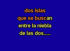 dos islas
que se buscan

entre la niebla
de las dos .....