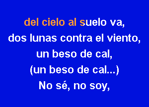 del cielo al suelo va,
dos lunas contra el viento,

un beso de cal,
(un beso de cal...)
No 563, no soy,