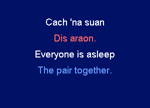 Cach 'na suan

Dis araon.

Everyone is asleep

The pair together.