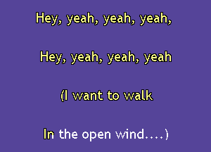 Hey, yeah, yeah, yeah,

Hey, yeah, yeah, yeah

(I want to walk

In the open wind...)