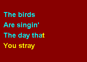The birds
Amsmmw

The day that
You stray