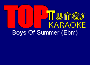 Twmcw
KARAOKE
Boys Of Summer (Ebm)