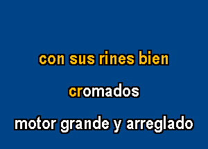 con sus rines bien

cromados

motor grande y arreglado