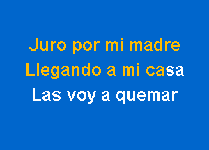 Juro por mi madre
Llegando a mi casa

Las voy a quemar