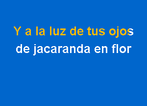 Y a la luz de tus ojos
de jacaranda en flor