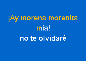 iAy morena morenita
mia!

no te olvidare