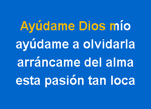 AyL'Idame Dios mio
ayL'Idame a olvidarla

arraimcame del alma
esta pasidn tan loca