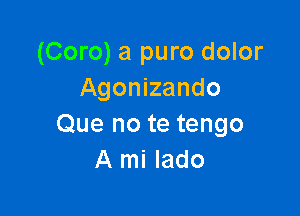 (Coro) a puro dolor
Agonizando

Que no te tengo
A mi lado