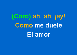 (Coro) ah, ah, iay!
Como me duele

El amor