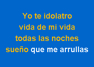 Yo te idolatro
Vida de mi Vida

todas las noches
suerio que me arrullas