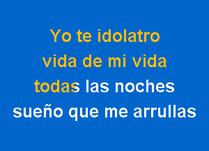 Yo te idolatro
Vida de mi Vida

todas las noches
suerio que me arrullas