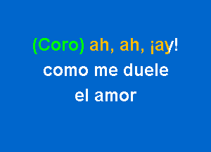 (Coro) ah, ah, iay!
como me duele

el amor