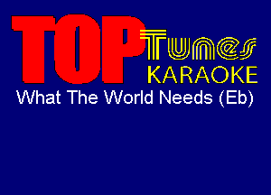 Twmcw
KARAOKE
What The World Needs (Eb)