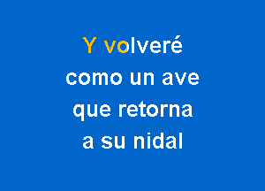 Y volverti.
como un ave

que retorna
a su nidal