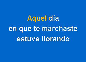 Aquel dia
en que te marchaste

estuve llorando