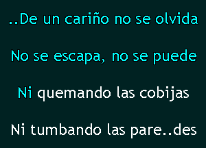 ..De un caririo no se olvida
No se escapa, no se puede
Ni quemando las cobijas

Ni tumbando las pare..des