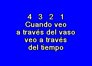 4321

Cuando veo
a travc'as del vaso

veo a trava
del tiempo