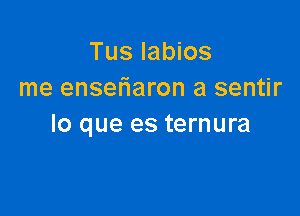 Tus labios
me ensefiaron a sentir

lo que es ternura