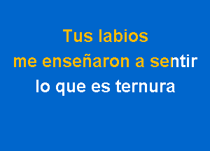 Tus labios
me ensefiaron a sentir

lo que es ternura