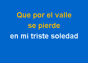 Que por el valle
se pierde

en mi triste soledad