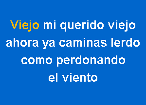 Viejo mi querido Viejo
ahora ya caminas lerdo

como perdonando
el viento