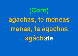 (Coro)
agachas, te meneas

menea, te agachas
agachate