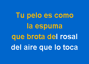 Tu pelo es como
la espuma

que brota del rosal
del aire que lo toca