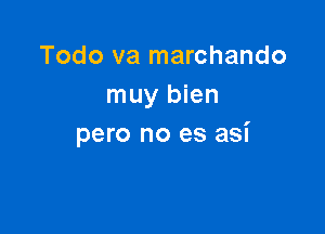 Todo va marchando
muy bien

pero no es asi