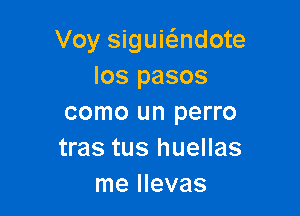 Voy siguicandote
los pasos

como un perro
tras tus huellas
me llevas