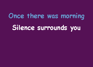 Once there was morning

Silence surrounds you