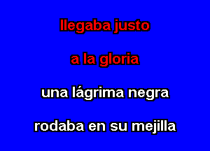 una lagrima negra

rodaba en su mejilla